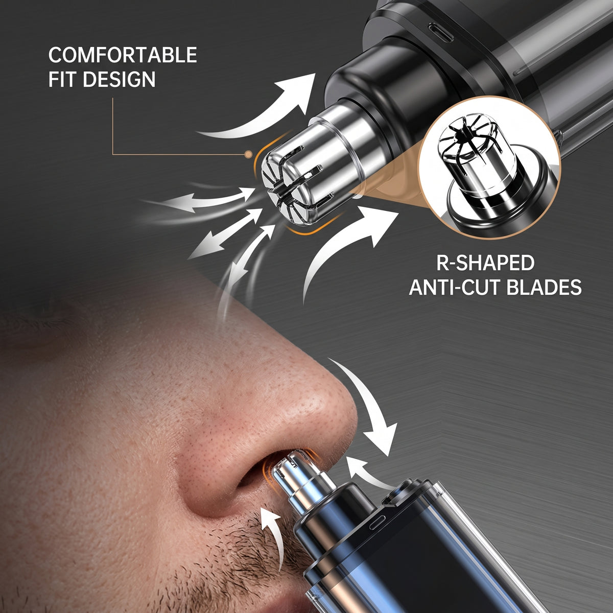 👃Smart Electric Nose Hair Trimmer | Painless Trimming & Waterproof Design | Ideal Personal Care Gift✨